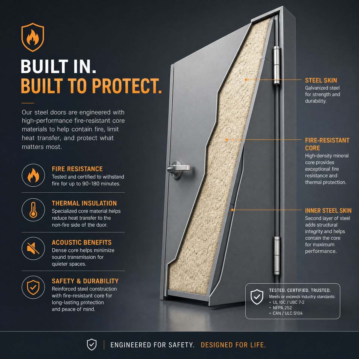 Un-Equal Double Leaf  Hollow Metal Door/Fire Rated Doors 4