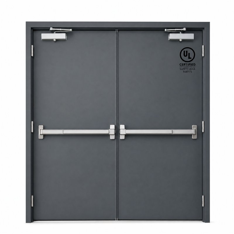 UL Certificated Steel Fire Doors for Building Projects,Emergency Exit Hollow Metal Door
