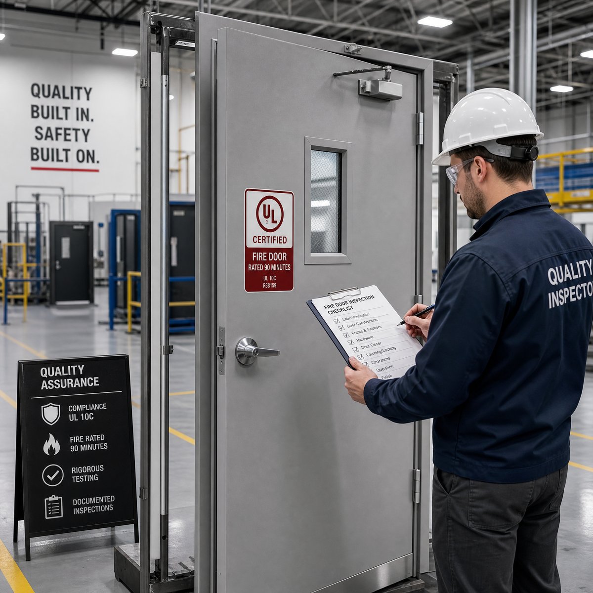 UL Certificated Steel Fire Doors for Building Projects,Emergency Exit Hollow Metal Door 5