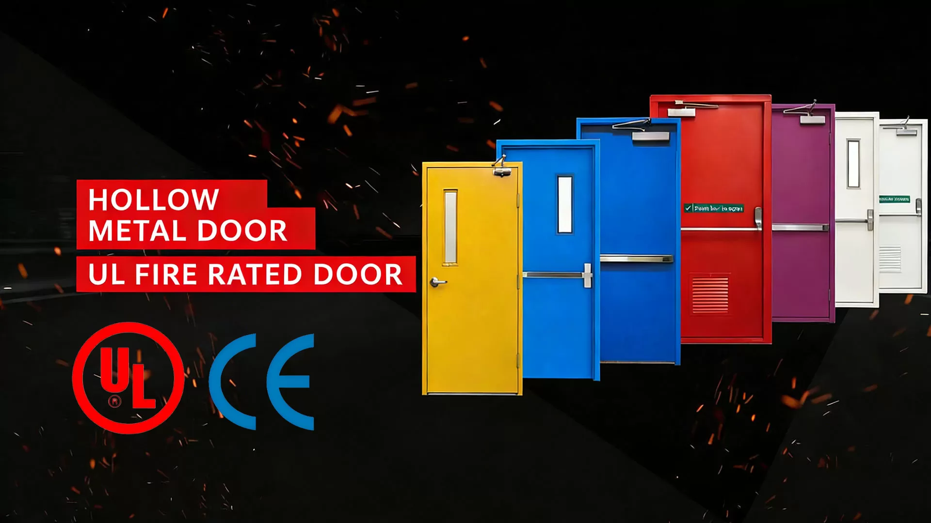 2 HOURS HM Door UL listed Fire rated Door Apartment Fireproof Doors 4
